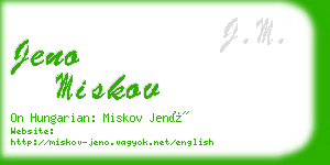 jeno miskov business card